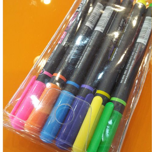 6pcs/set  Colorful Highlighter Pen Marker School Office Supplies