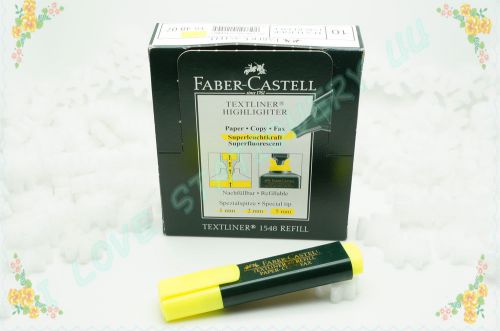 Faber castell textliner 1548 super-fluorescent highlighter pen (yellow)10 piece for sale