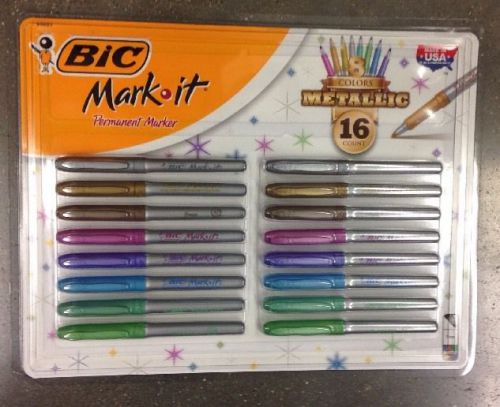 Bic Metallic Marker 16ct 8 Colors New Sealed Package!