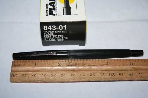 (2) two genuine papermate flair point guard pens black medium #843-01 84301 for sale