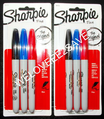 6 Sharpie Fine &#034;The Original&#034; Permanent Markers **Brand New** (2 Packs)