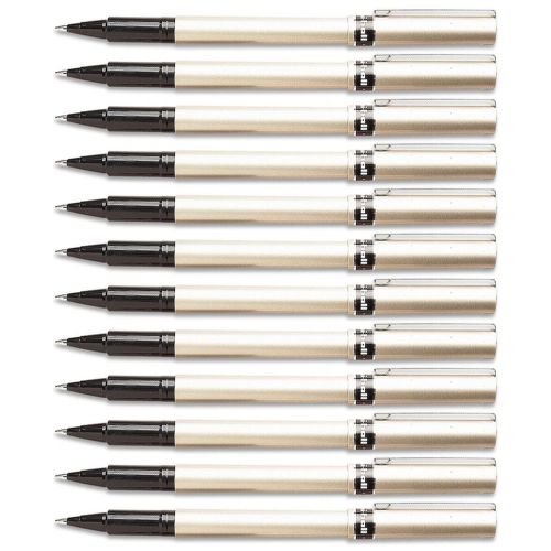 Uni-ball deluxe rollerball pen fine .7mm point black ink 12-pens 60052 for sale