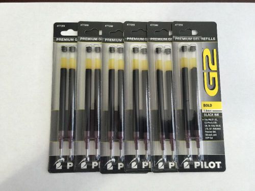 Polot G2 Bold 1.0mm Black Ink Lot Of 6