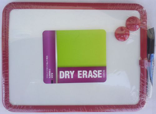 MAGNETIC DRY ERASE BOARD low Odor Marker Two Magnets 8.5&#034; x 11&#034;  Red or Blue