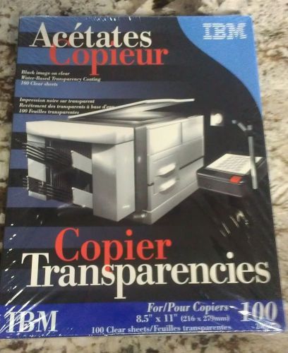 Sealed - IBM Copier Transparencies box of 100 sheets black image on clear 8.5x11