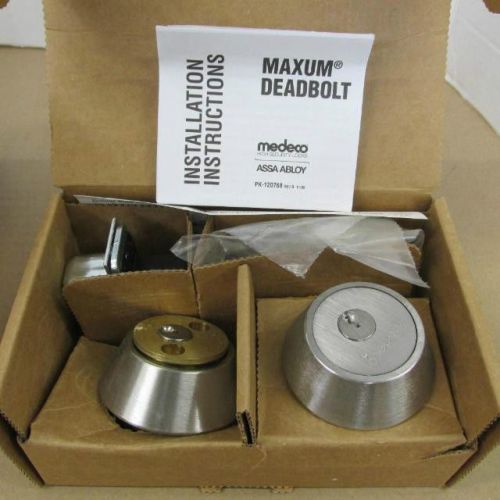 Medeco maxum deadbolt, satin chrome 11-c62l, less bolt, commercial, uncombinated for sale