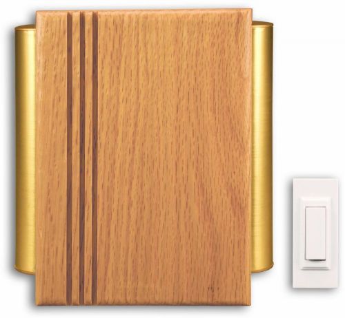 Traditional Decor Wireless Door Chime Oak And Brass Sl-6182-c