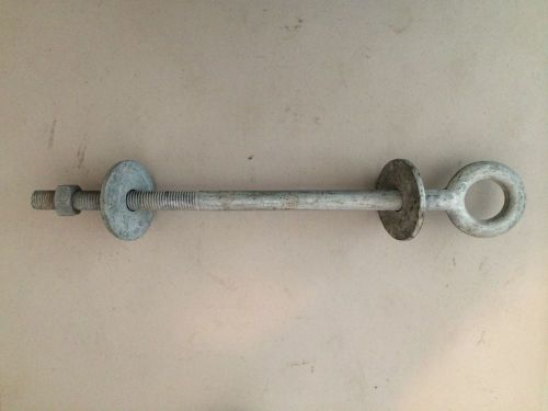 Chicago galvanized eye bolts 3/4&#034; x 15&#034; with nut &amp; 2 flat washers ( qty. 4 each for sale