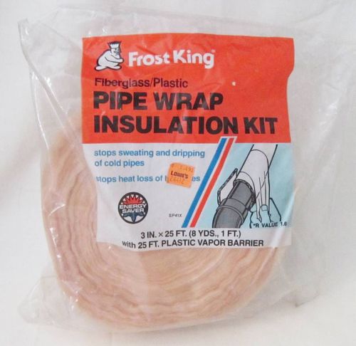 New frost king fiberglass / plastic pipe wrap insulation kit model sp41x 25 ft for sale