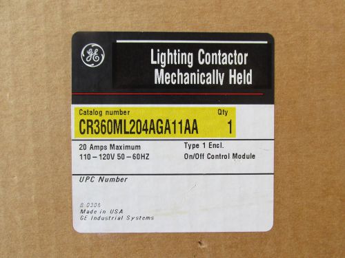 Ge cr360ml204aga11aa lighting contactor w/encl 20a 120v cr360ml204aa new! in box for sale