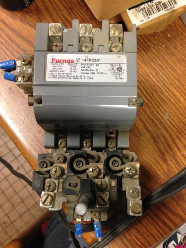FURNAS CONTACTOR 14FP32A WITH 120V COIL 75D73070F AND OVERLOAD RELAY 48FC31AA3