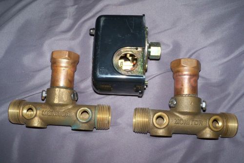 Brass 1&#034; x 3/4&#034; tank tee (2) american granby pressure switch all new for sale