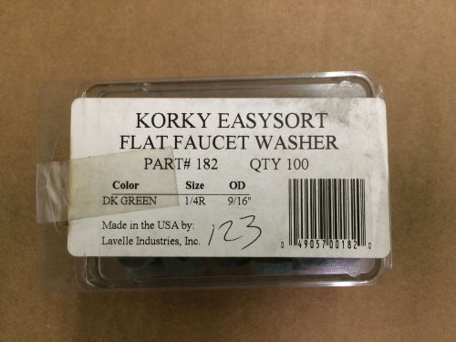 Korky Easysort Beveled Faucet Washer #182*100pack 1/4R - New In Package
