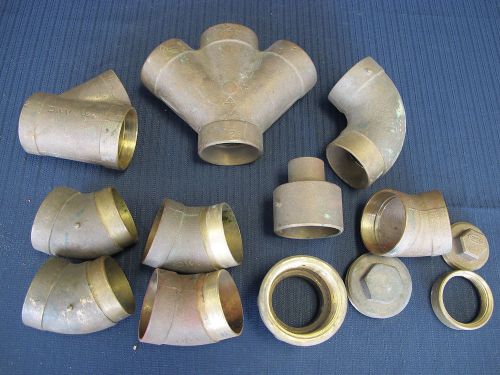 2 inch brass bronze copper alloy 4 way drain w 45 y elbow reducer plug fittings for sale