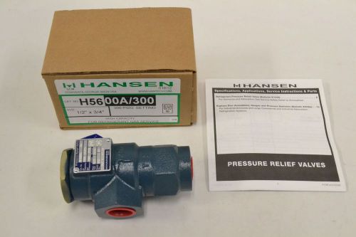 Hansen h5600a/300 799 scfm iron 300psi 1/2x3/4 in npt relief valve b316124 for sale