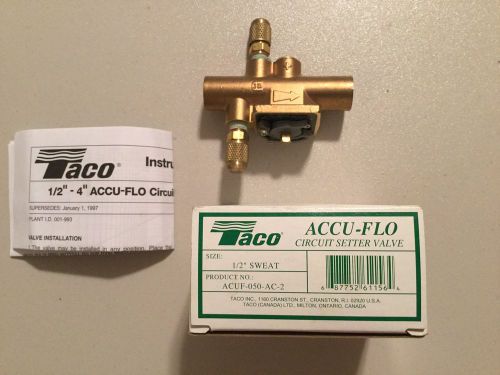 TACO 1/2&#034;-4&#034; Accu-Flo Circuit Setter Flow Balancing Valve, # ACUF-050-AC-2, NIB