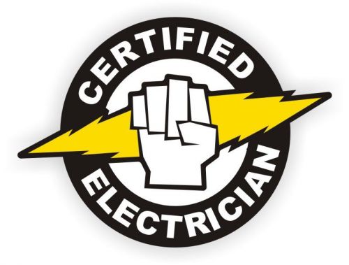 Certified Electrician Hard Hat | Helmet Sticker Label Electrical High Voltage