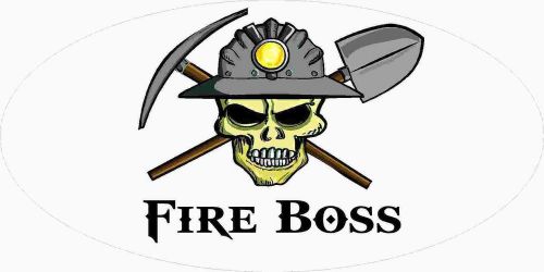 3 - fire boss miner skull coal mining tool box hard hat helmet sticker wv h403 for sale