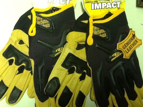 2 NEW PAIR MECHANIC GLOVES LARGE  SIZE 10 EXTRACTION IMPACT LEATHER WORK GLOVES