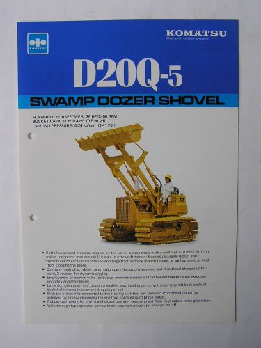 KOMATSU D20Q-5 Swamp Dozer Shovel Brochure Japan