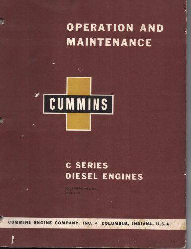 Operator&#039;s Manual for Cummins C Series Diesel Engines