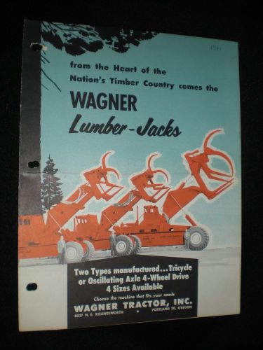 1961 WAGNER LUMBER-JACKS brochure 6 pages