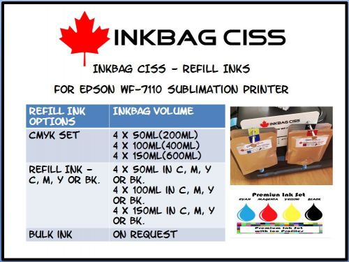 INKBAG CISS-REFILL INK(400ML) FOR EPSON WF-7110 DS PRINTER
