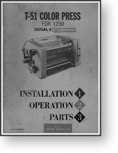 Townsend Industries T-51 T-Head for Multi 1250 Manual