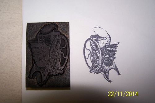 Letterpress Rubber stamp print block 3 1/4&#034; X 2 1/8&#034; and black Ink Pad