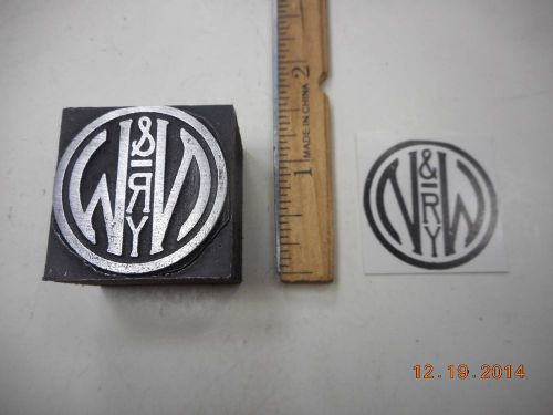 Letterpress Printing Printers Block, Norfolk &amp; Western, N&amp;W Railway, Emblem