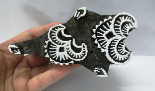 VINTAGE WOODEN HAND CARVED TEXTILE PRINTING ON FABRIC BLOCK STAMP HOT DECOR 07