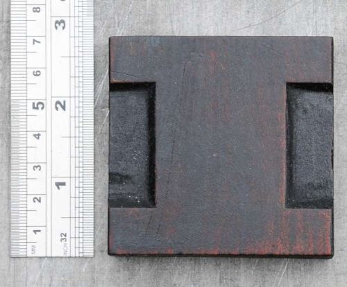 letter &#034;I&#034; wide bold letterpress wood block wonderful patina alphabet antique