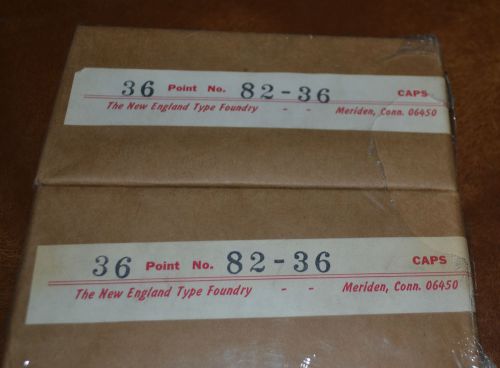 LETTERPRESS METAL TYPE, #82-36 pt. New England Type Foundry, 2 pkgs CAPS