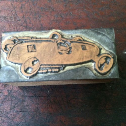 Letterpress Printer Blocks Wood Metal Type Antique Open Wheel Racecar 1950&#039;s?
