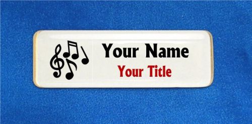 Music notes custom personalized name tag badge id musician singer band teacher for sale