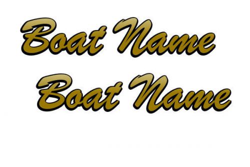 6&#034; Boat Lettering Custom Boat Name 2 Color Set(2) Brush
