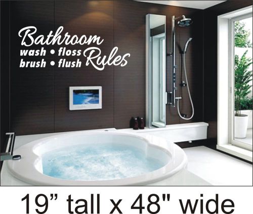 2X Bathroom Rules Toilet Bathroom Creative Wall Vinyl Sticker Decal Art-1470