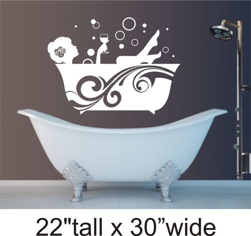 2X Lady Bathing Bathroom Toilet Creative  Wall Vinyl Sticker Decal Decor -1453
