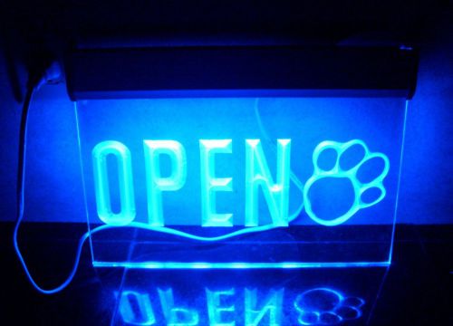 Open Sign LED Blade Smaller With Pet Store Paw Print Theme