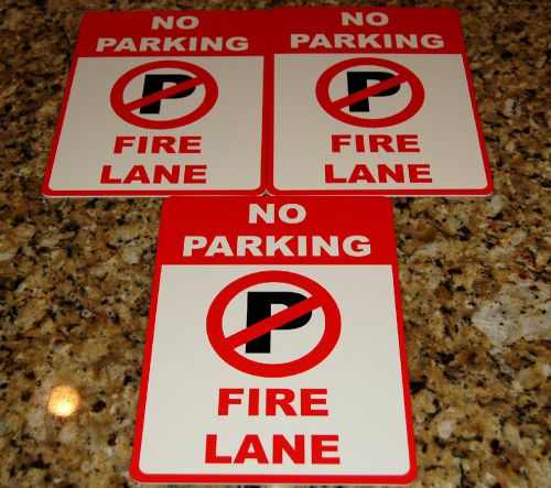 No parking fire lane sign car lot space tow stop set of 3 business fire saftey for sale