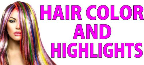Beauty Salon Hair Color &amp; Highlights Full Color Banner 27&#034; x 60&#034; Hi-Res