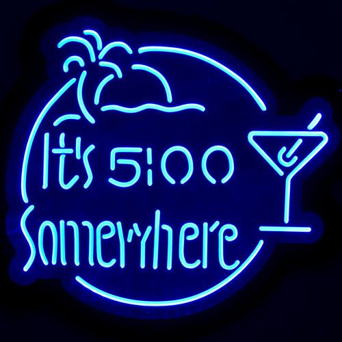 Zld059 decor it&#039;s 5:00 somewhere beer pub bar store led energy-saving light sign for sale