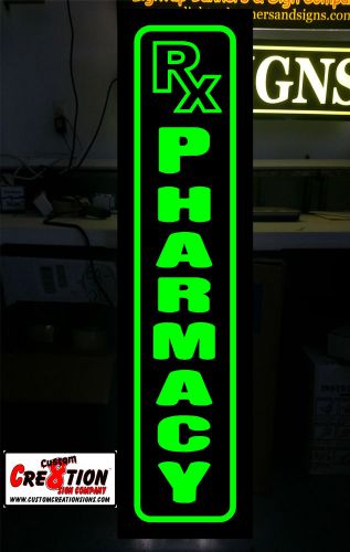 Led light box sign -rx pharmacy - 46&#034;x12&#034;- neon/banner alternative - window sign for sale