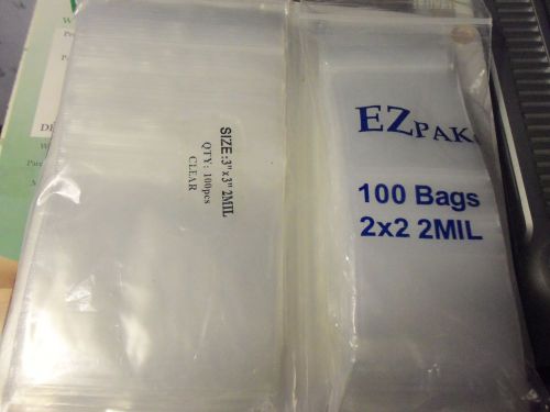Small clear jewelry packaging plastic bags, EZ PAK. 2&#034; and 3&#034; 200 pcs.