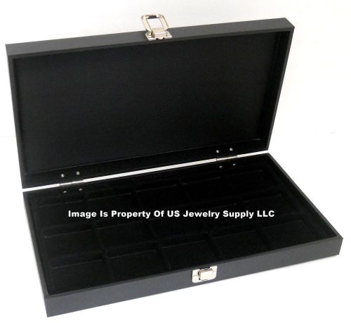 12 Solid Top Lid Black 15 Space Storage Display Box Cases Jewelry Arrowhead