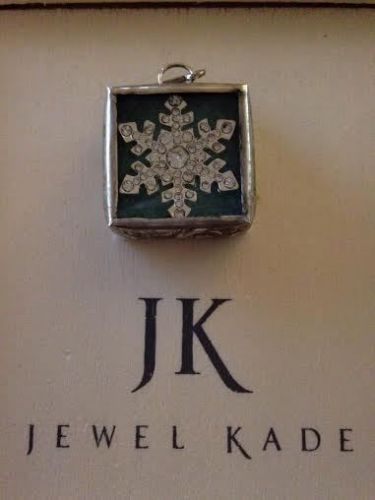RETIRED Jewel Kade CHRISTMAS Crystal SNOWFLAKE Charm 1&#034; x 1