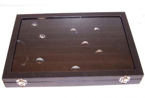 PADDED RING DISPLAY CASE W GLASS COVER jewelry sales tools displays carrier NEW
