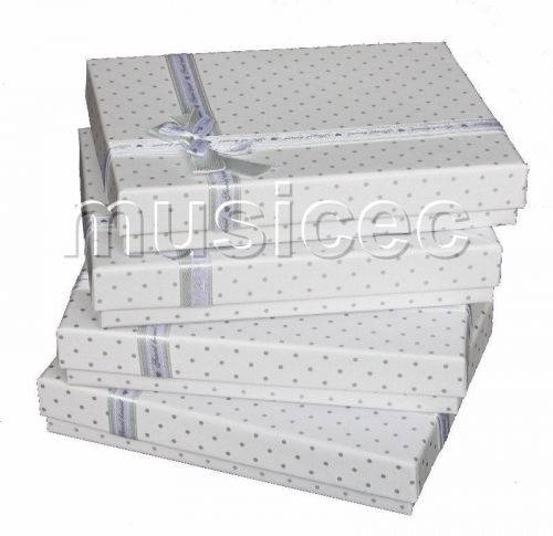 4 piece 4.7&#034;X6.4&#034; gray white paper Jewelry Boxes Gift packing T930A24