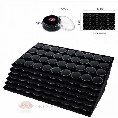 (6) 36 Black Gem Jar Foam Inserts Tray Jewelry Display Organizer Gemstones