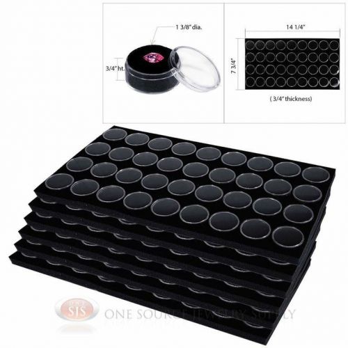 (6) 36 black gem jar foam inserts tray jewelry display organizer gemstones for sale